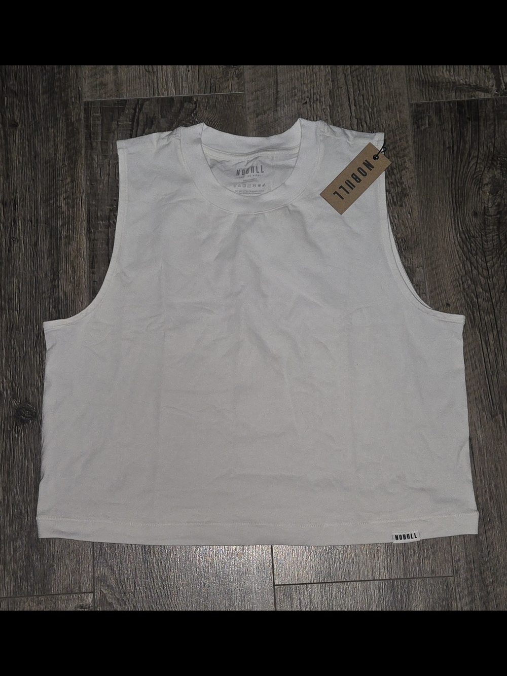 NOBULL White Women's Sleeveless Muscle Crop Tank Top